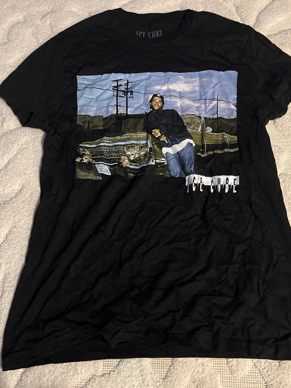 Black Graphic Ice Cube Crewneck T-Shirt